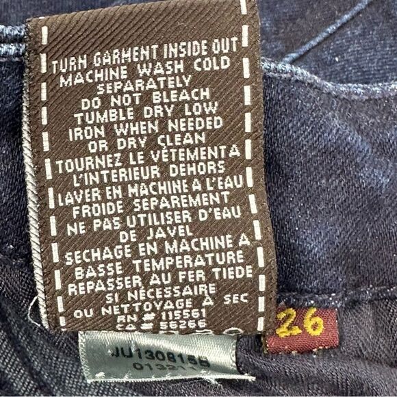 7 FOR ALL MANKIND Women’s Dark Wash Flared Denim “A” Pocket Jeans Sz 26 - Picture 10 of 10